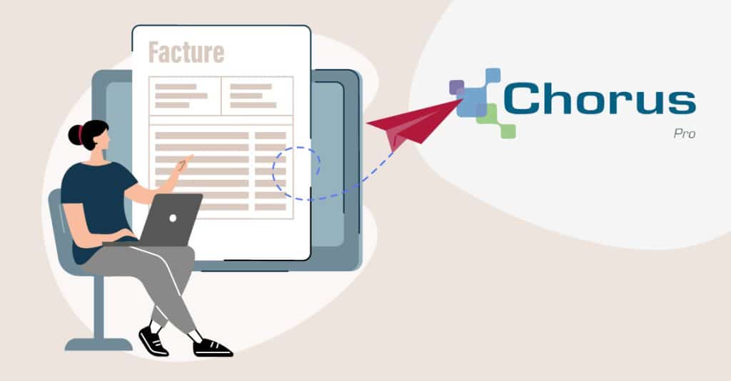 visuel illustrant une facture et le transfert vers Chorus Pro